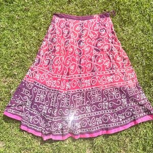 Pink and Purple Sequined Boho Maxi Skirt
